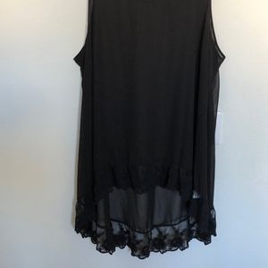 Black top with lace trim